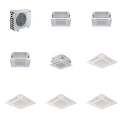 MITSUBISHI ELECTRIC Mitsubishi Multi-Zone 40500 BTU R-454B 20 SEER2 4-Zone 2'x2' Ceiling Cassette Mini Split Heat Pump System - 12K+12K+12K+15K