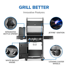 NAPOLEON BBQ Napoleon Bbq RP425SIBNK-2 Rogue PRO 425 SIB natural gas grill with infrared side burner