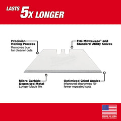 MILWAUKEE Milwaukee 48-22-1950 General Purpose 2-Point 2-3/8 In. Utility Knife Blade (50-Pack)