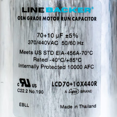 SUPCO Supco LCD70+10X440R Capacitor Round Dual Run 70 + 10 uf 370/440 Volts LCD70+10X440R