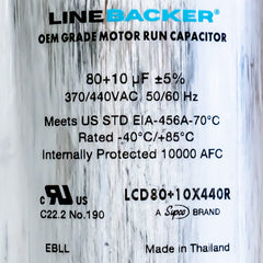 SUPCO Supco LCD80+10X440R Capacitor Round Dual Run 80 + 10 uf 370/440 Volts LCD80+10X440R