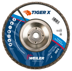 WEILER Weiler 51233 Tiger X Flap Disc 7 in 60 Grit 5/8-11 UNC