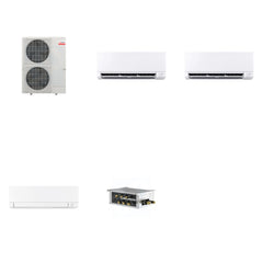 MITSUBISHI ELECTRIC Mitsubishi Multi-Zone 36000 BTU R-454B 20 SEER2 3-Zone Wall-Mounted Mini Split Heat Pump System - 12K+12K+18K
