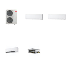 MITSUBISHI ELECTRIC Mitsubishi Multi-Zone 36000 BTU R-454B 20 SEER2 3-Zone Wall-Mounted Hyper Heat Mini Split Heat Pump System - 12K+12K+15K
