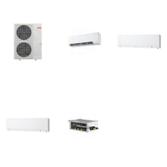 MITSUBISHI ELECTRIC Mitsubishi Multi-Zone 36000 BTU R-454B 20 SEER2 3-Zone Wall-Mounted Hyper Heat Mini Split Heat Pump System - 9K+12K+12K
