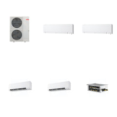 MITSUBISHI ELECTRIC Mitsubishi Multi-Zone 36000 BTU R-454B 20 SEER2 4-Zone Wall-Mounted Hyper Heat Mini Split Heat Pump System - 6K+6K+9K+9K