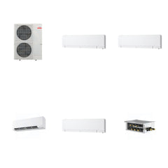 MITSUBISHI ELECTRIC Mitsubishi Multi-Zone 36000 BTU R-454B 20 SEER2 4-Zone Wall-Mounted Hyper Heat Mini Split Heat Pump System - 6K+6K+9K+12K