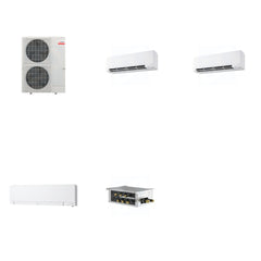 MITSUBISHI ELECTRIC Mitsubishi Multi-Zone 36000 BTU R-454B 20 SEER2 3-Zone Wall-Mounted Hyper Heat Mini Split Heat Pump System - 9K+9K+12K