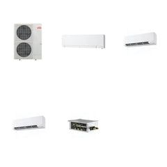 MITSUBISHI ELECTRIC Mitsubishi Multi-Zone 36000 BTU R-454B 20 SEER2 3-Zone Wall-Mounted Hyper Heat Mini Split Heat Pump System - 6K+18K+18K
