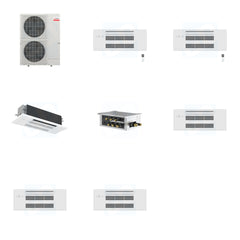 MITSUBISHI ELECTRIC Mitsubishi Multi-Zone 36000 BTU R-454B 20 SEER2 3-Zone 1-Way Ceiling Cassette Mini Split Heat Pump System - 9K+9K+18K