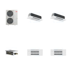 MITSUBISHI ELECTRIC Mitsubishi Multi-Zone 36000 BTU R-454B 20 SEER2 2-Zone 1-Way Ceiling Cassette Mini Split Heat Pump System - 18K+18K