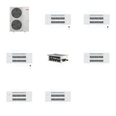 MITSUBISHI ELECTRIC Mitsubishi Multi-Zone 36000 BTU R-454B 20 SEER2 3-Zone 1-Way Ceiling Cassette Mini Split Heat Pump System - 9K+9K+9K