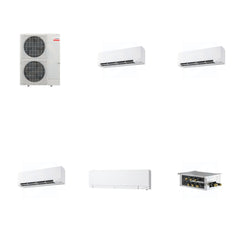 MITSUBISHI ELECTRIC Mitsubishi Multi-Zone 36000 BTU R-454B 20 SEER2 4-Zone Wall-Mounted Hyper Heat Mini Split Heat Pump System - 9K+9K+9K+12K