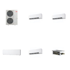 MITSUBISHI ELECTRIC Mitsubishi Multi-Zone 36000 BTU R-454B 20 SEER2 4-Zone Wall-Mounted Hyper Heat Mini Split Heat Pump System - 9K+9K+12K+15K