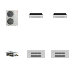 MITSUBISHI ELECTRIC Mitsubishi Multi-Zone 36000 BTU R-454B 20 SEER2 2-Zone 1-Way Ceiling Cassette Mini Split Heat Pump System - 6K+6K