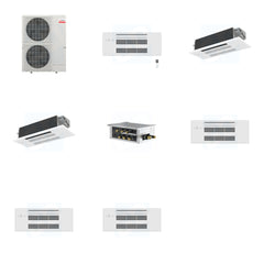MITSUBISHI ELECTRIC Mitsubishi Multi-Zone 36000 BTU R-454B 20 SEER2 3-Zone 1-Way Ceiling Cassette Mini Split Heat Pump System - 9K+12K+12K