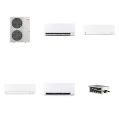MITSUBISHI ELECTRIC Mitsubishi Multi-Zone 48000 BTU R-454B 20 SEER2 4-Zone Wall-Mounted Mini Split Heat Pump System - 6K+15K+15K+24K