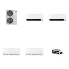 MITSUBISHI ELECTRIC Mitsubishi Multi-Zone 48000 BTU R-454B 20 SEER2 4-Zone Wall-Mounted Mini Split Heat Pump System - 6K+6K+9K+24K