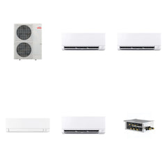 MITSUBISHI ELECTRIC Mitsubishi Multi-Zone 48000 BTU R-454B 20 SEER2 4-Zone Wall-Mounted Mini Split Heat Pump System - 6K+9K+15K+24K