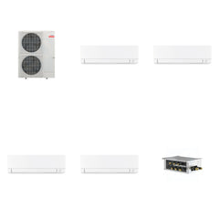 MITSUBISHI ELECTRIC Mitsubishi Multi-Zone 48000 BTU R-454B 20 SEER2 4-Zone Wall-Mounted Mini Split Heat Pump System - 15K+15K+15K+15K