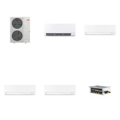 MITSUBISHI ELECTRIC Mitsubishi Multi-Zone 48000 BTU R-454B 20 SEER2 4-Zone Wall-Mounted Mini Split Heat Pump System - 12K+15K+15K+15K
