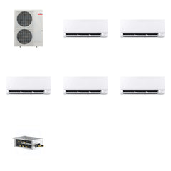 MITSUBISHI ELECTRIC Mitsubishi Multi-Zone 48000 BTU R-454B 20 SEER2 5-Zone Wall-Mounted Mini Split Heat Pump System - 9K+9K+9K+9K+24K
