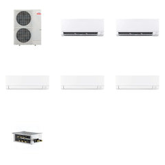 MITSUBISHI ELECTRIC Mitsubishi Multi-Zone 48000 BTU R-454B 20 SEER2 5-Zone Wall-Mounted Mini Split Heat Pump System - 6K+6K+15K+15K+18K