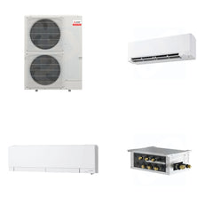 MITSUBISHI ELECTRIC Mitsubishi Multi-Zone 48000 BTU R-454B 20 SEER2 2-Zone Wall-Mounted Hyper Heat Mini Split Heat Pump System - 9K+12K