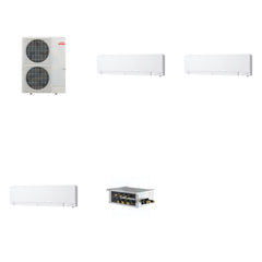 MITSUBISHI ELECTRIC Mitsubishi Multi-Zone 48000 BTU R-454B 20 SEER2 3-Zone Wall-Mounted Hyper Heat Mini Split Heat Pump System - 6K+12K+12K