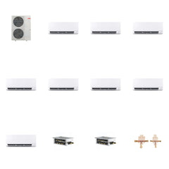 MITSUBISHI ELECTRIC Mitsubishi Multi-Zone 48000 BTU R-454B 20 SEER2 8-Zone Wall-Mounted Mini Split Heat Pump System - 6K+6K+6K+6K+6K+9K+9K+9K