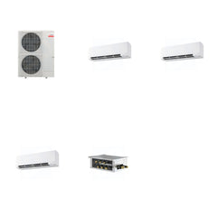 MITSUBISHI ELECTRIC Mitsubishi Multi-Zone 48000 BTU R-454B 20 SEER2 3-Zone Wall-Mounted Hyper Heat Mini Split Heat Pump System - 9K+15K+18K