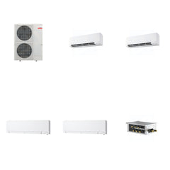 MITSUBISHI ELECTRIC Mitsubishi Multi-Zone 48000 BTU R-454B 20 SEER2 4-Zone Wall-Mounted Hyper Heat Mini Split Heat Pump System - 9K+9K+12K+12K
