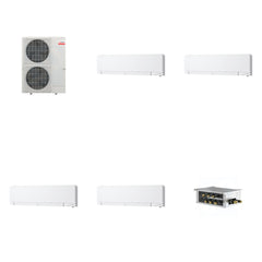 MITSUBISHI ELECTRIC Mitsubishi Multi-Zone 48000 BTU R-454B 20 SEER2 4-Zone Wall-Mounted Hyper Heat Mini Split Heat Pump System - 6K+6K+6K+6K