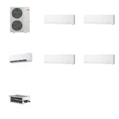 MITSUBISHI ELECTRIC Mitsubishi Multi-Zone 48000 BTU R-454B 20 SEER2 5-Zone Wall-Mounted Hyper Heat Mini Split Heat Pump System - 6K+6K+9K+12K+12K