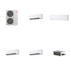 MITSUBISHI ELECTRIC Mitsubishi Multi-Zone 48000 BTU R-454B 20 SEER2 4-Zone Wall-Mounted Hyper Heat Mini Split Heat Pump System - 9K+12K+15K+15K