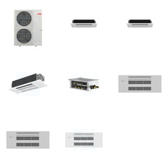 MITSUBISHI ELECTRIC Mitsubishi Multi-Zone 48000 BTU R-454B 20 SEER2 3-Zone 1-Way Ceiling Cassette Mini Split Heat Pump System - 6K+6K+12K
