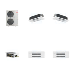 MITSUBISHI ELECTRIC Mitsubishi Multi-Zone 48000 BTU R-454B 20 SEER2 2-Zone 1-Way Ceiling Cassette Mini Split Heat Pump System - 12K+18K