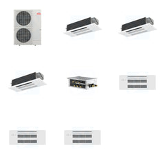 MITSUBISHI ELECTRIC Mitsubishi Multi-Zone 48000 BTU R-454B 20 SEER2 3-Zone 1-Way Ceiling Cassette Mini Split Heat Pump System - 12K+12K+12K