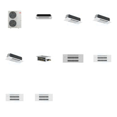 MITSUBISHI ELECTRIC Mitsubishi Multi-Zone 48000 BTU R-454B 20 SEER2 4-Zone 1-Way Ceiling Cassette Mini Split Heat Pump System - 6K+18K+18K+18K