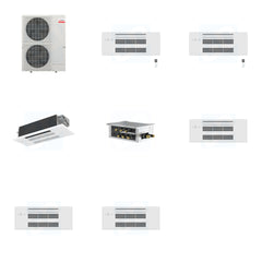 MITSUBISHI ELECTRIC Mitsubishi Multi-Zone 48000 BTU R-454B 20 SEER2 3-Zone 1-Way Ceiling Cassette Mini Split Heat Pump System - 9K+9K+12K