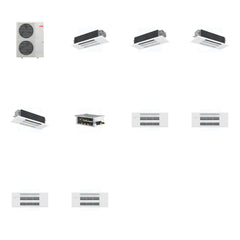 MITSUBISHI ELECTRIC Mitsubishi Multi-Zone 48000 BTU R-454B 20 SEER2 4-Zone 1-Way Ceiling Cassette Mini Split Heat Pump System - 12K+12K+18K+18K