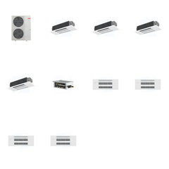 MITSUBISHI ELECTRIC Mitsubishi Multi-Zone 48000 BTU R-454B 20 SEER2 4-Zone 1-Way Ceiling Cassette Mini Split Heat Pump System - 12K+12K+12K+12K
