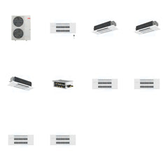 MITSUBISHI ELECTRIC Mitsubishi Multi-Zone 48000 BTU R-454B 20 SEER2 4-Zone 1-Way Ceiling Cassette Mini Split Heat Pump System - 9K+12K+12K+18K