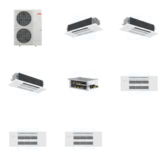 MITSUBISHI ELECTRIC Mitsubishi Multi-Zone 48000 BTU R-454B 20 SEER2 3-Zone 1-Way Ceiling Cassette Mini Split Heat Pump System - 12K+18K+18K