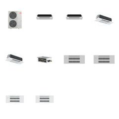 MITSUBISHI ELECTRIC Mitsubishi Multi-Zone 48000 BTU R-454B 20 SEER2 4-Zone 1-Way Ceiling Cassette Mini Split Heat Pump System - 6K+6K+18K+18K
