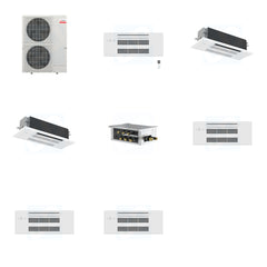MITSUBISHI ELECTRIC Mitsubishi Multi-Zone 48000 BTU R-454B 20 SEER2 3-Zone 1-Way Ceiling Cassette Mini Split Heat Pump System - 9K+18K+18K
