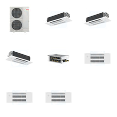 MITSUBISHI ELECTRIC Mitsubishi Multi-Zone 48000 BTU R-454B 20 SEER2 3-Zone 1-Way Ceiling Cassette Mini Split Heat Pump System - 12K+12K+18K
