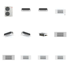 MITSUBISHI ELECTRIC Mitsubishi Multi-Zone 48000 BTU R-454B 20 SEER2 5-Zone 1-Way Ceiling Cassette Mini Split Heat Pump System - 6K+6K+9K+12K+18K