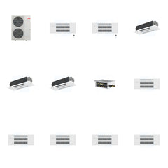 MITSUBISHI ELECTRIC Mitsubishi Multi-Zone 48000 BTU R-454B 20 SEER2 5-Zone 1-Way Ceiling Cassette Mini Split Heat Pump System - 9K+9K+12K+12K+12K
