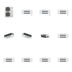 MITSUBISHI ELECTRIC Mitsubishi Multi-Zone 48000 BTU R-454B 20 SEER2 5-Zone 1-Way Ceiling Cassette Mini Split Heat Pump System - 9K+9K+9K+12K+18K